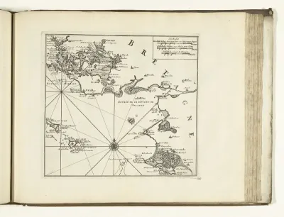 Kaart van de zuidkust van Bretagne bij Vannes, 1726