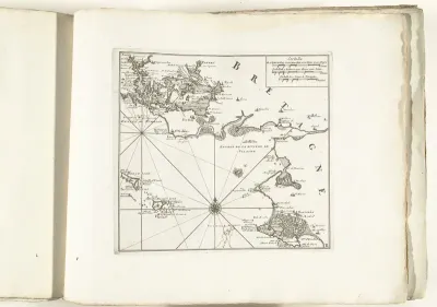 Kaart van de zuidkust van Bretagne bij Vannes, ca. 1702