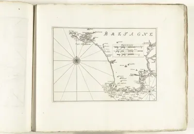 Kaart van de zuidkust van Bretagne, ca. 1702