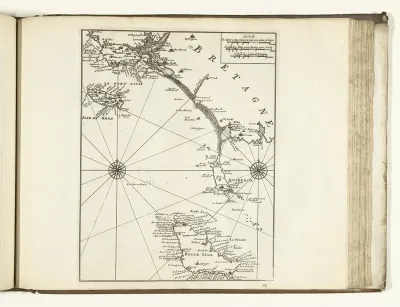 Kaart van de zuidkust van Bretagne tussen Port-Louis en Belle Ile, 1726