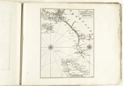 Kaart van de zuidkust van Bretagne tussen Port-Louis en Belle Ile, ca. 1702