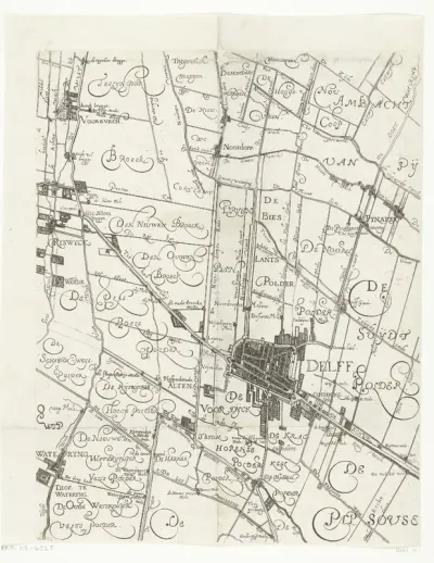 Kaart van Delfland (blad midden)