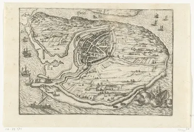Kaart van Den Briel, 1572