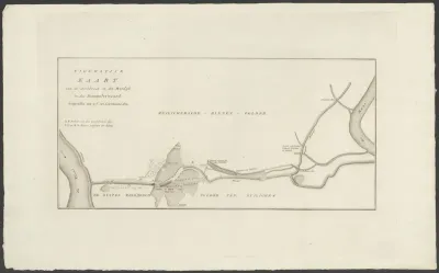 Kaart van dijkdoorbraak in de Bommelerwaard, 1809