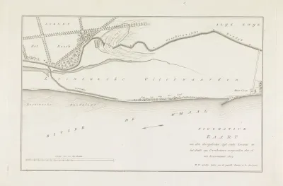 Kaart van dijkdoorbraak onder Loenen, 1809