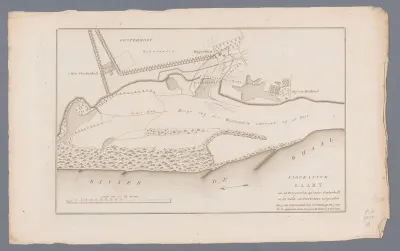 Kaart van dijkdoorbraak onder Oosterhout, 1809