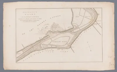Kaart van dijkdoorbraak te Kedichem, 1809