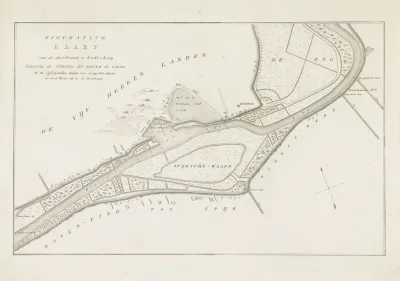 Kaart van dijkdoorbraak te Kedichem, 1809
