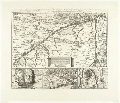 Kaart van Donawert, de streek waar de slag bij Höchstädt is gestreden, 1704