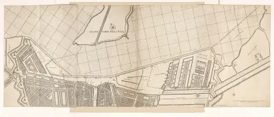 Kaart van een deel van Amsterdam en het IJ