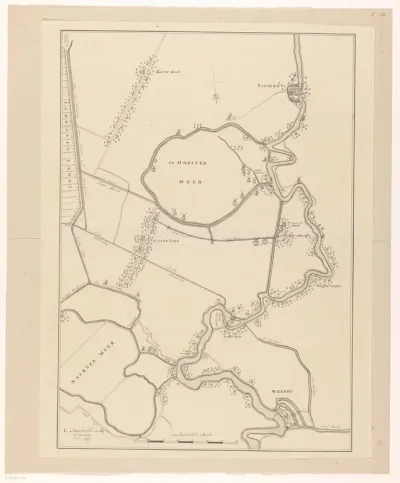 Kaart van een deel van het Gooi