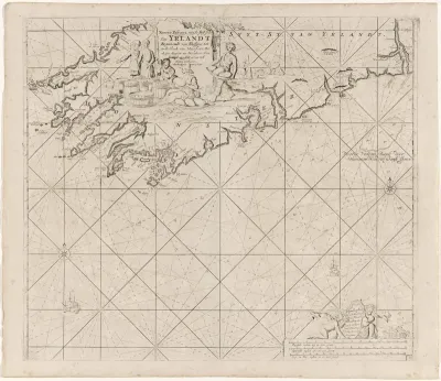 Kaart van een gedeelte van de zuidkust van Ierland