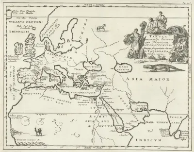 Kaart van Europa en gedeelten van Azïe en Afrika