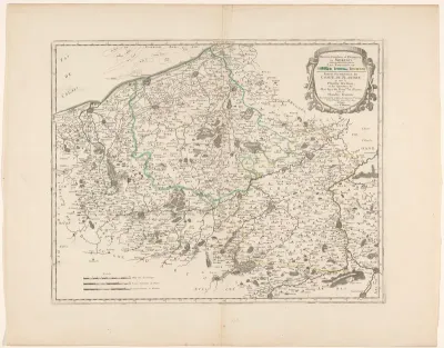 Kaart van Frans-Vlaanderen en Wallonië