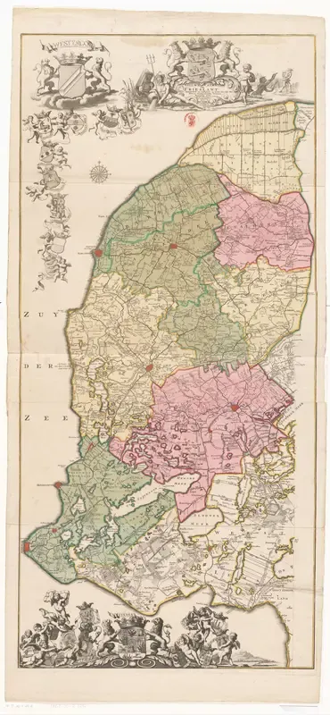 Kaart van Friesland, Groningen, Drenthe en Oost-Friesland