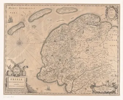 Kaart van Friesland, Vlieland, Terschelling en Ameland