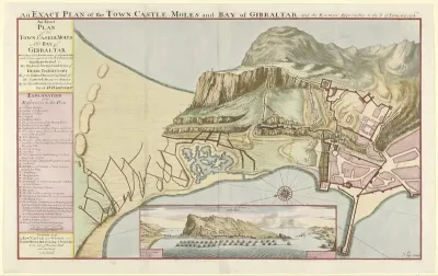 Kaart van Gibraltar, 1705