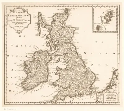 Kaart van Groot-Brittannië en Ierland