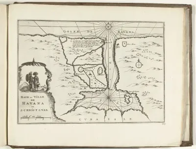 Kaart van Havana en de baai op Cuba, 1726