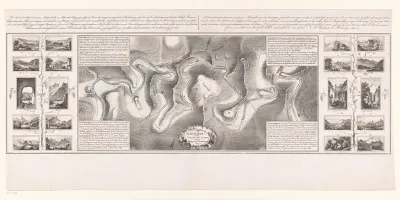 Kaart van het Ahrtal met twintig gezichten op de omgeving
