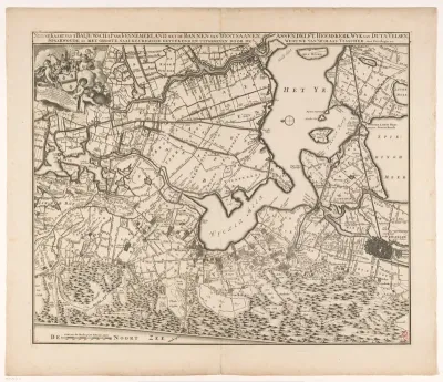 Kaart van het baljuwschap Kennemerland
