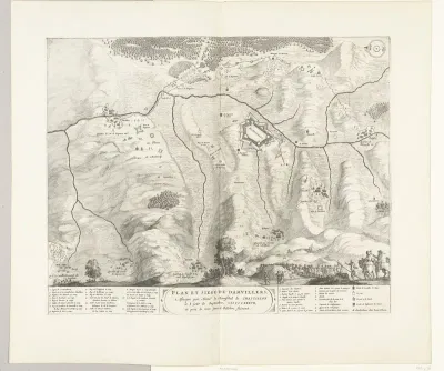 Kaart van het beleg en de verovering van Damvillers, 1637
