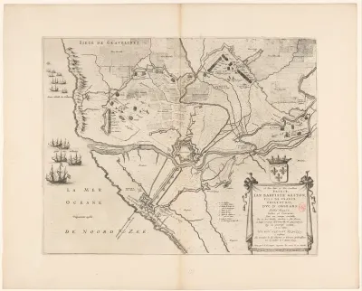 Kaart van het beleg en de verovering van Grevelingen, 1644