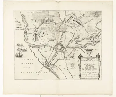 Kaart van het beleg en de verovering van Grevelingen, 1644