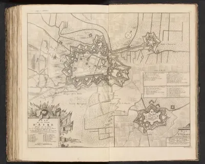 Kaart van het beleg van Aire, 1710