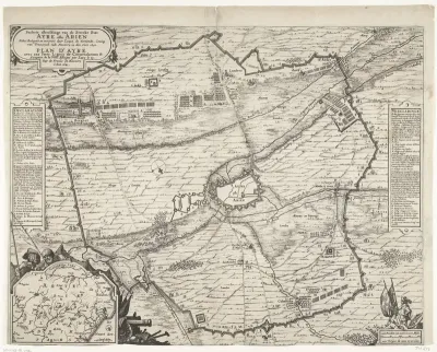 Kaart van het beleg van Aire-sur-la-Lys, 1641