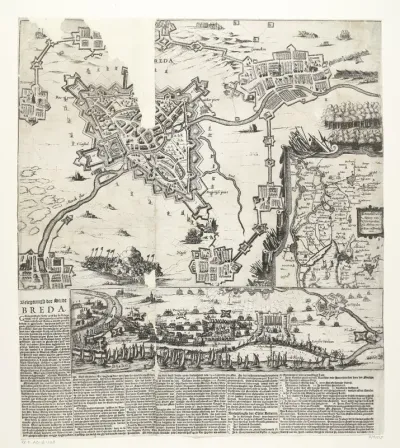 Kaart van het beleg van Breda, 1624