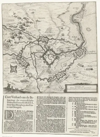 Kaart van het beleg van Breda, 1637
