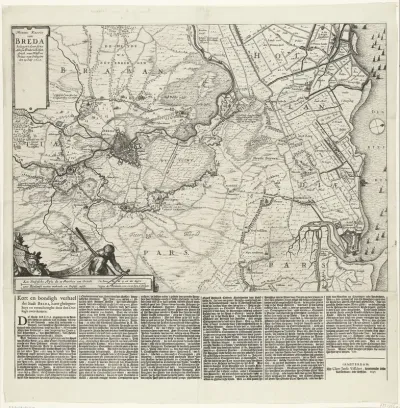 Kaart van het beleg van Breda, 1637