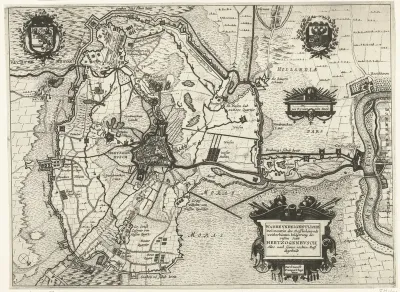 Kaart van het beleg van Den Bosch door Frederik Hendrik, 1629