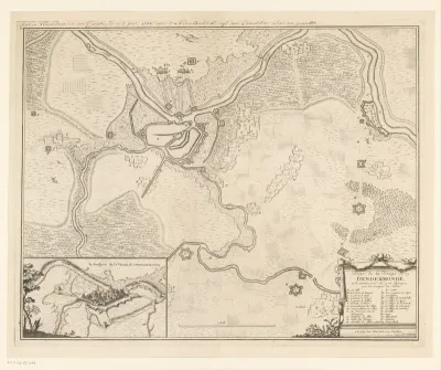 Kaart van het beleg van Dendermonde, 1706
