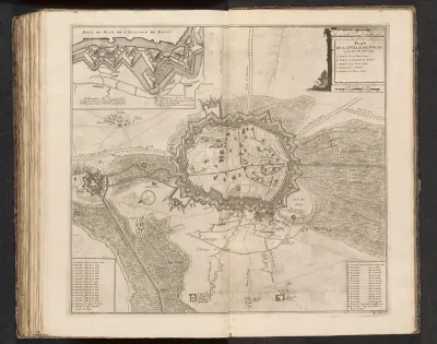 Kaart van het beleg van Douai, 1710