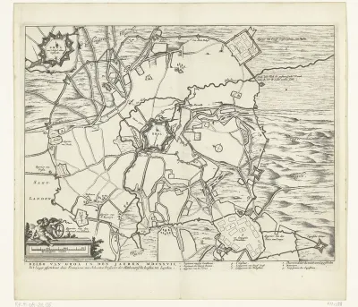 Kaart van het beleg van Groenlo, 1627