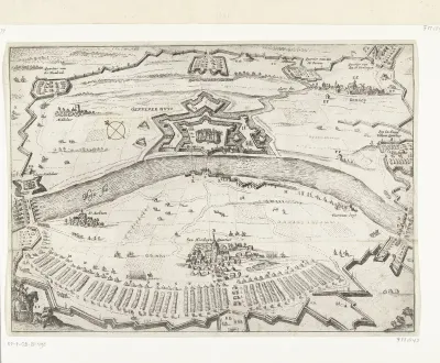 Kaart van het beleg van Huis te Gennep, 1641