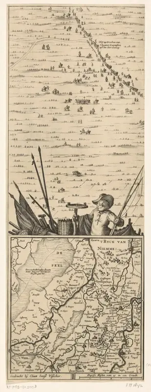 Kaart van het beleg van Huis te Gennep (zijblad), 1641