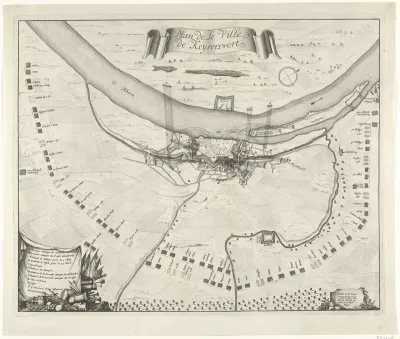 Kaart van het beleg van Keizersweerd, 1702