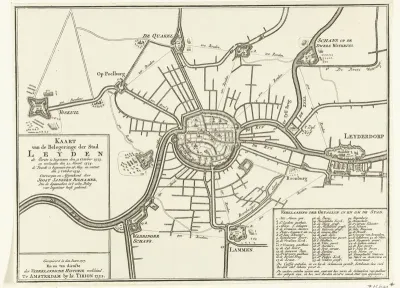 Kaart van het beleg van Leiden, 1573-1574