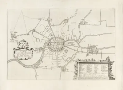 Kaart van het beleg van Leiden, 1573-1574