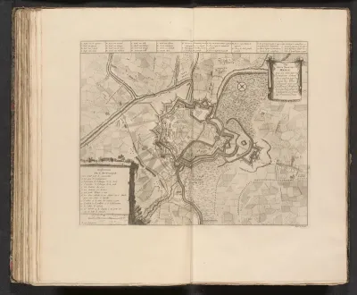 Kaart van het beleg van Menen, 1706