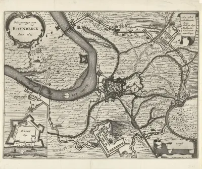 Kaart van het beleg van Rijnberg, 1633