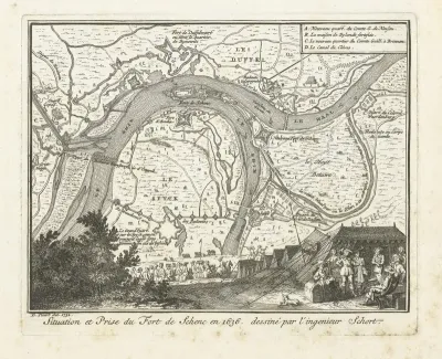Kaart van het beleg van Schenckenschans, 1636