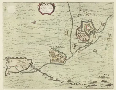 Kaart van het belegerde Coevorden, 1592