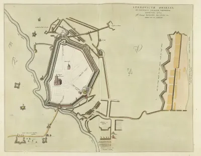 Kaart van het belegerde Steenwijk, 1592