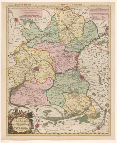 Kaart van het bisdom Doornik