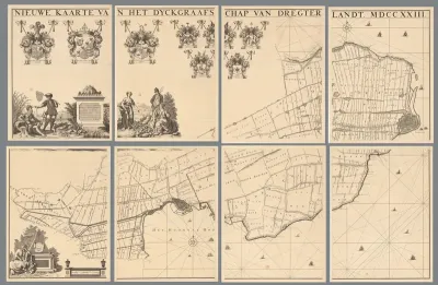 Kaart van het dijkgraafschap Drechterland, bestaande uit acht delen