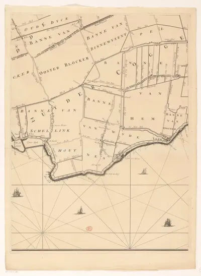 Kaart van het dijkgraafschap Drechterland (derde deel van onder)